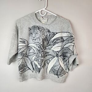 Vintage 80s Sergio Velente Batwing Leopard Sweatshirt